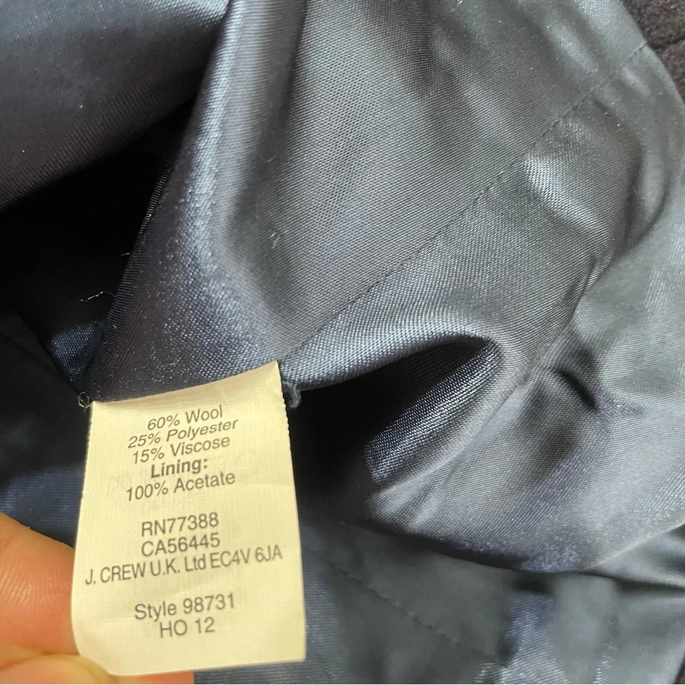 J. CREW Wool Blend Navy Gold Buttons Double Breasted Military‎ Sailor Peacoat 0